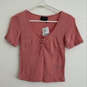 Urban Outfitters Short Sleeve Henley Tee